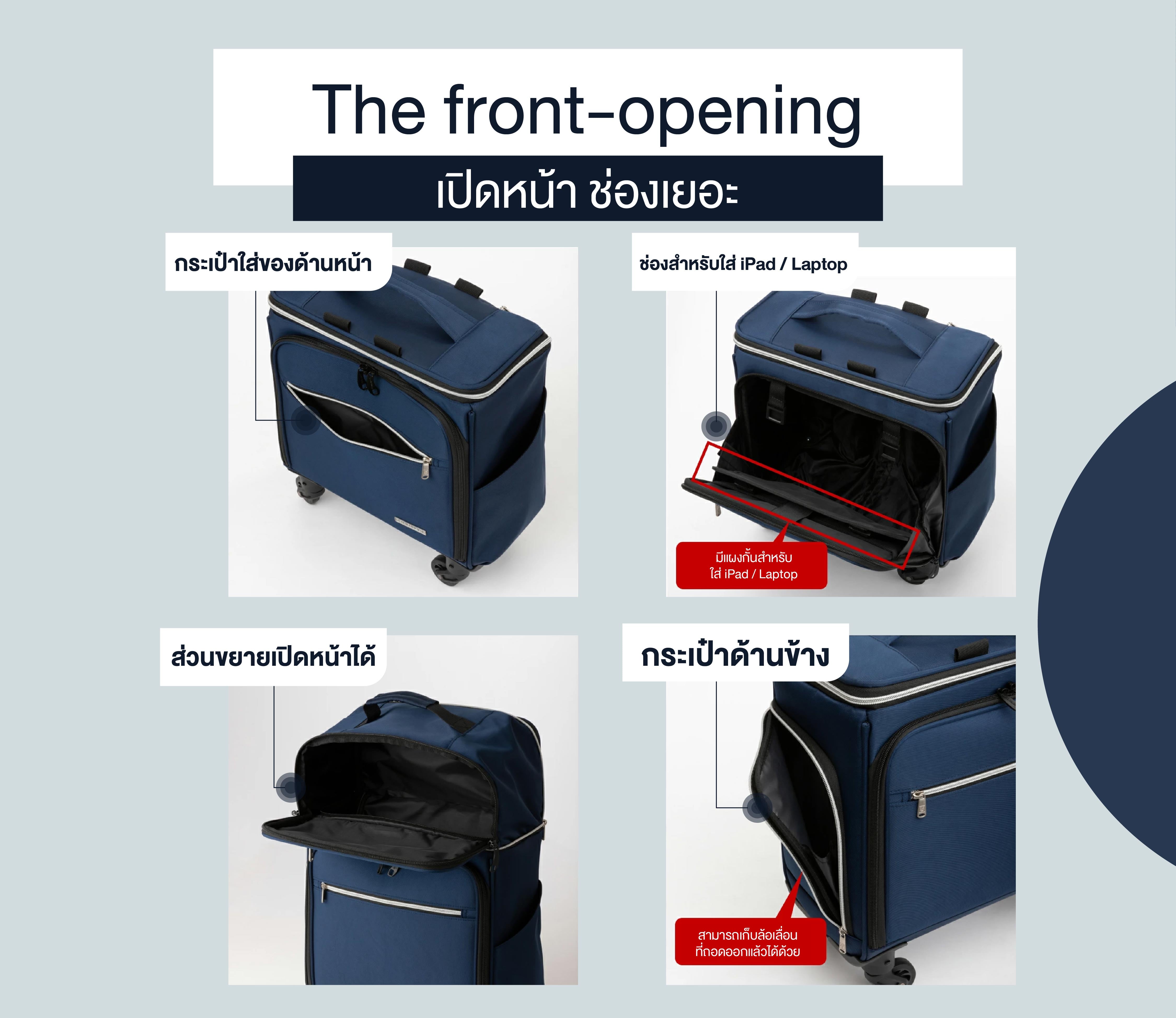กระเป๋าเดินทางผ้า 14 นิ้ว LEGEND WALKER รุ่น ALES 4052 สีน้ำเงินกรมท่า_5